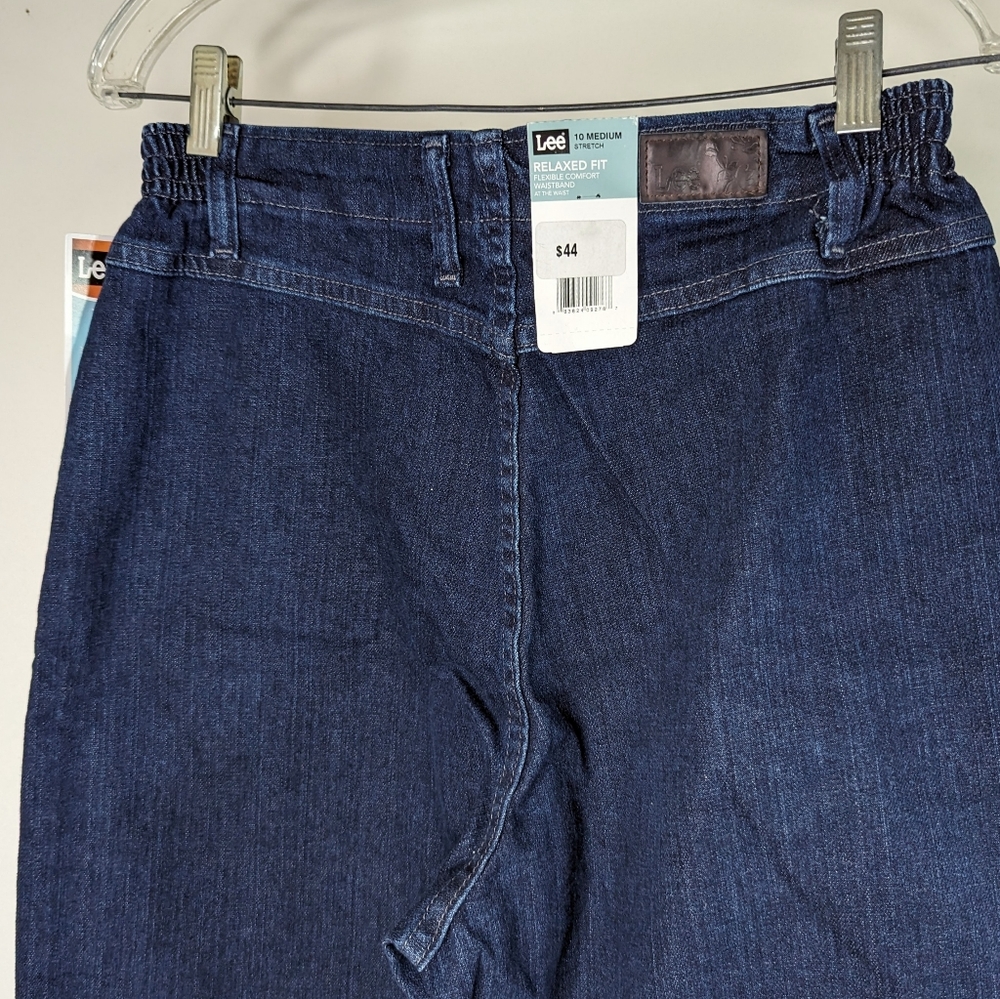 Blue Jeans Relaxed Fit Tapered leg High Waist 10 Lee Smooth Backside - Picture 3 of 13